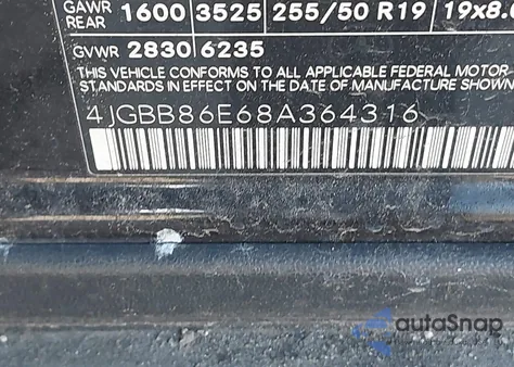 2008 Mercedes-Benz Ml 350 4Matic z USA, uszkodzony, nr VIN 4JGBB86E68A364316